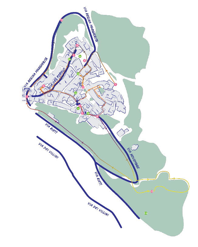 Mappa dei percorsi a Fara Sabina